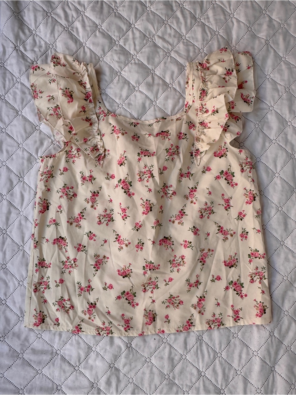Floral Ruffle Tank - Picture 2 of 3